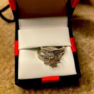 Diamond wedding set total 1 carat white gold